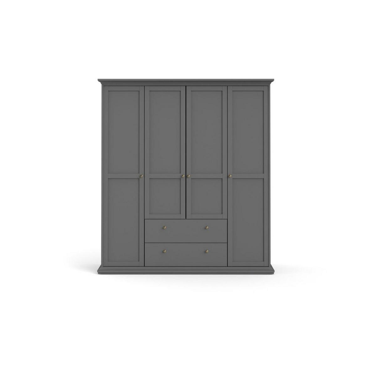 GARDEROBENSCHRANK mattgrau - Schwarz, Holzwerkstoff (181/201/60cm) - ebuy24