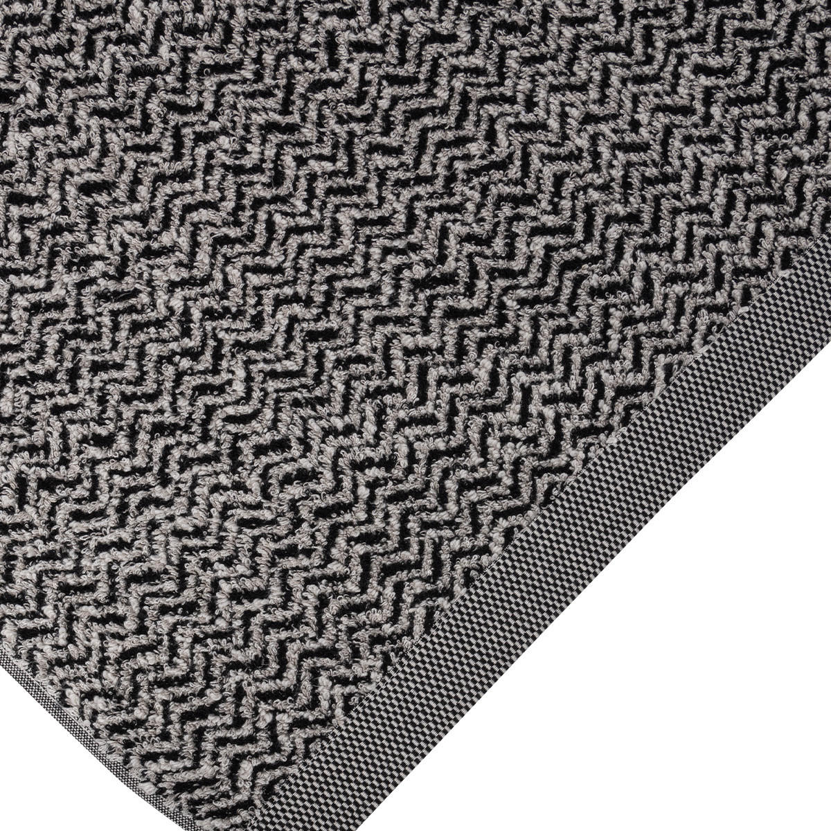 FROTTIERSET Brooklyn Fischgrat 4-teilig - Schwarz, Textil (50/100cm) - MÖVE