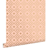 TAPETE Karomuster 53 cm x 10.05 m - Pink, Papier (53/1000cm) - ESTAhome