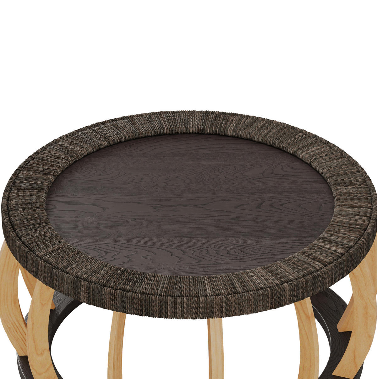 COUCHTISCH 90/90/43 cm in Schwarzbraun aus Massivholz und MDF mit Rundform - Schwarz, Holzwerkstoff (90/90/43cm) - OKMYHOME