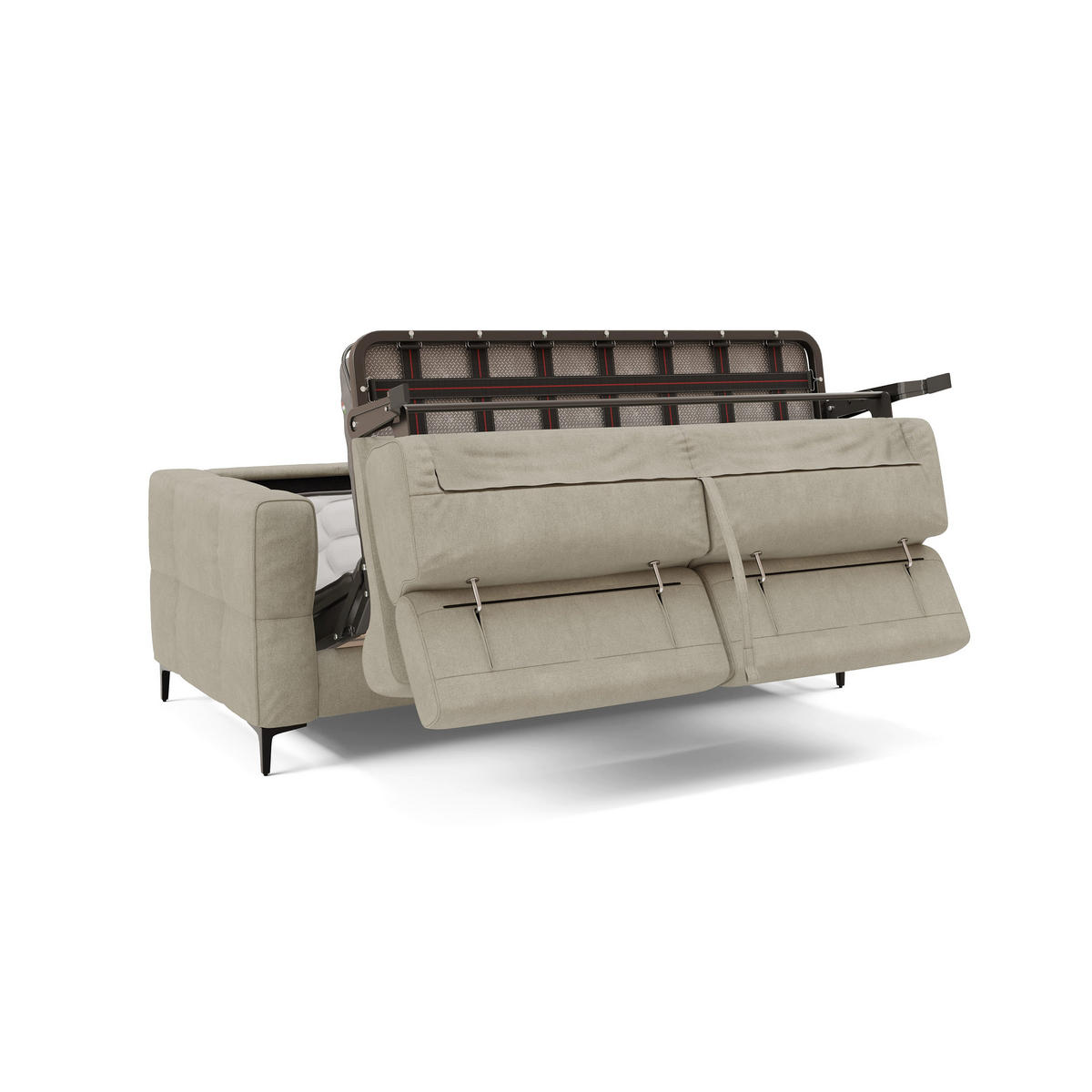 SCHLAFSOFA Gardenia - Creme, Metall (178/88/94cm) - Divani.store