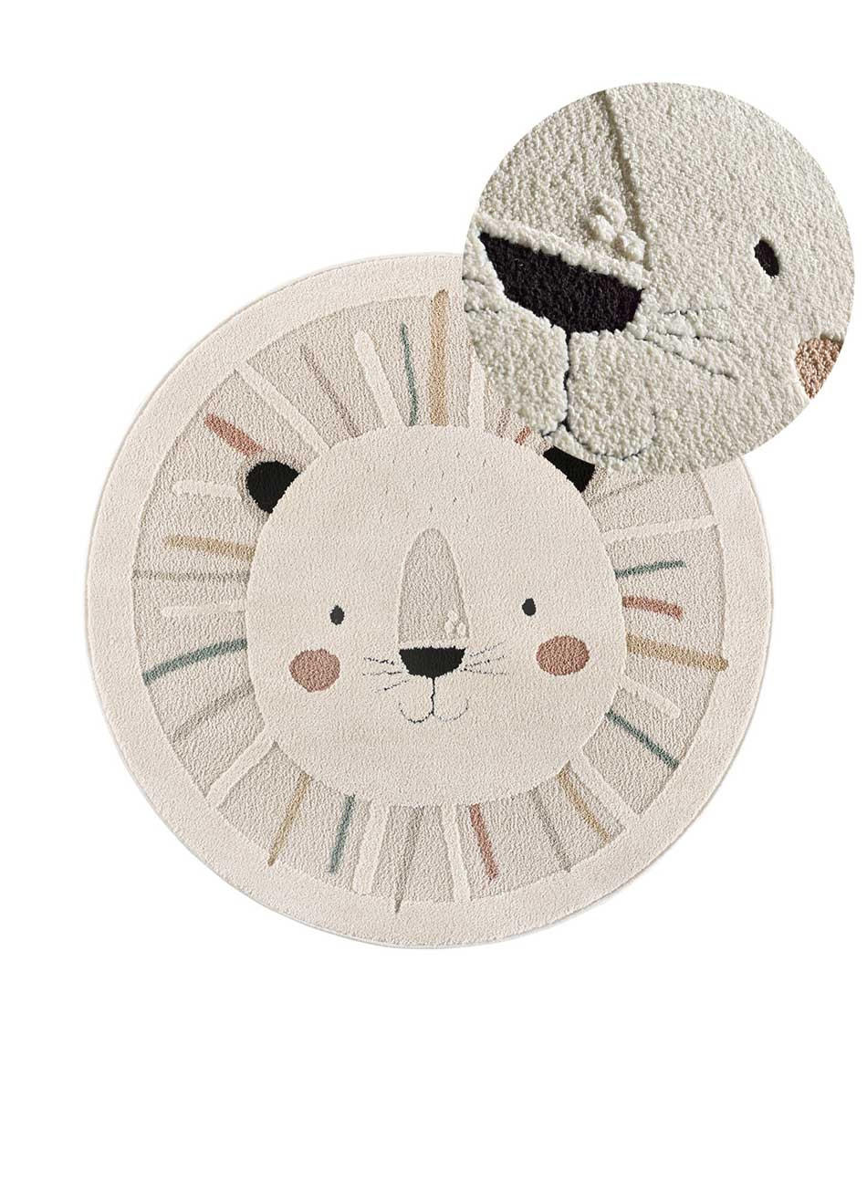 Atticgo Kinderteppich Weiß 120x120 cm