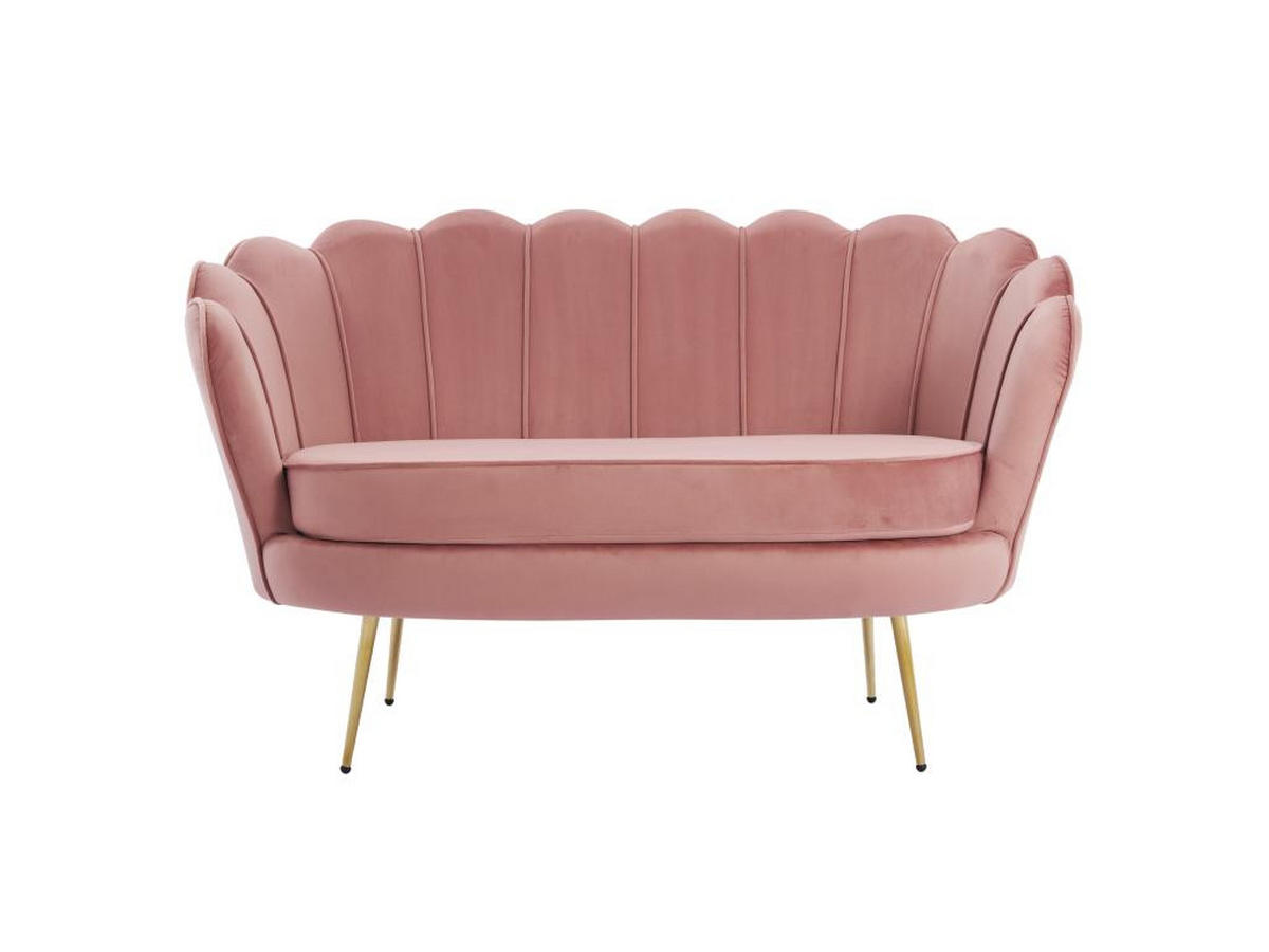 COUCHGARNITUR Muschel 2+1 - Samt - Rosafarben - DANDELION - Pink, Textil (75/78/124cm) - Pascal Morabito