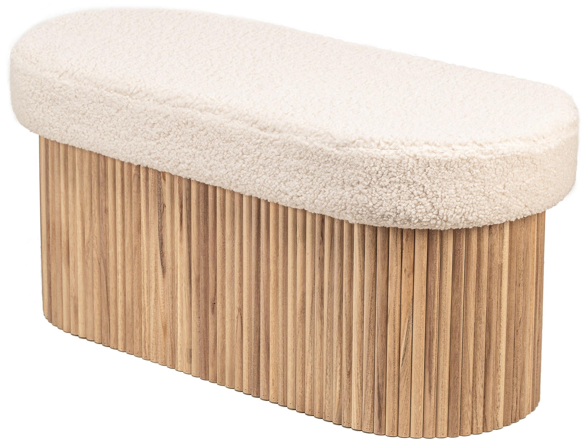 SITZBANK Wolle Weiß - Weiß, Textil (89/43/40cm) - Nordlys