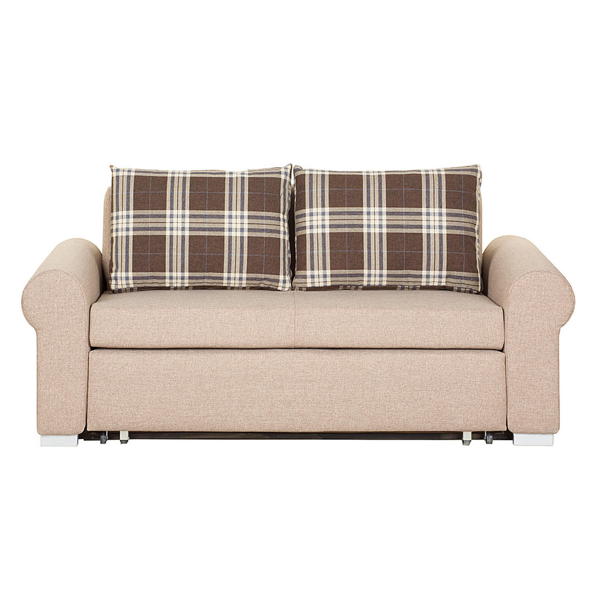 SCHLAFSOFA - Beige/Braun, Textil (204/90/90cm) - home24