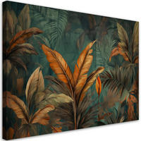 WANDBILD tropische blätter und blumen - Grün, Textil (60/40cm) - Feeby