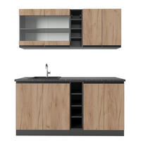 SINGLEKÜCHE R-Line Goldkraft Eiche/Anthrazit 160 cm J-Shape - Honigeiche/Anthrazit, Holzwerkstoff (160/81.6/46cm) - Vicco