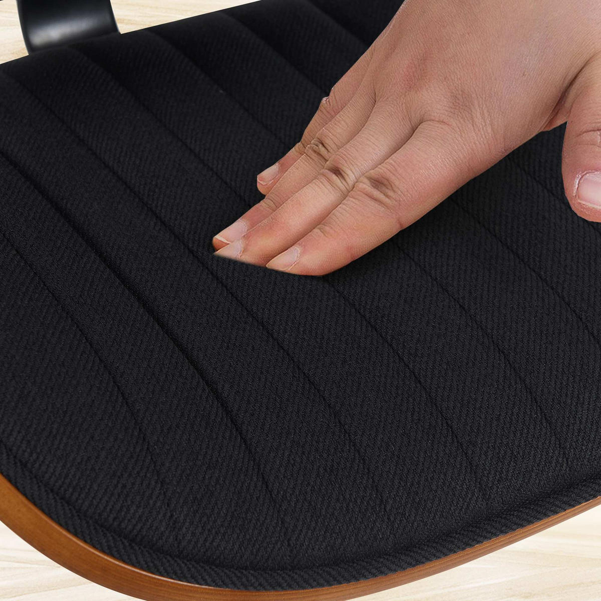 BARHOCKER Stoff walnuss/schwarz - Chromfarben/Walnussfarben, Textil/Metall (50/94/50cm) - CLP