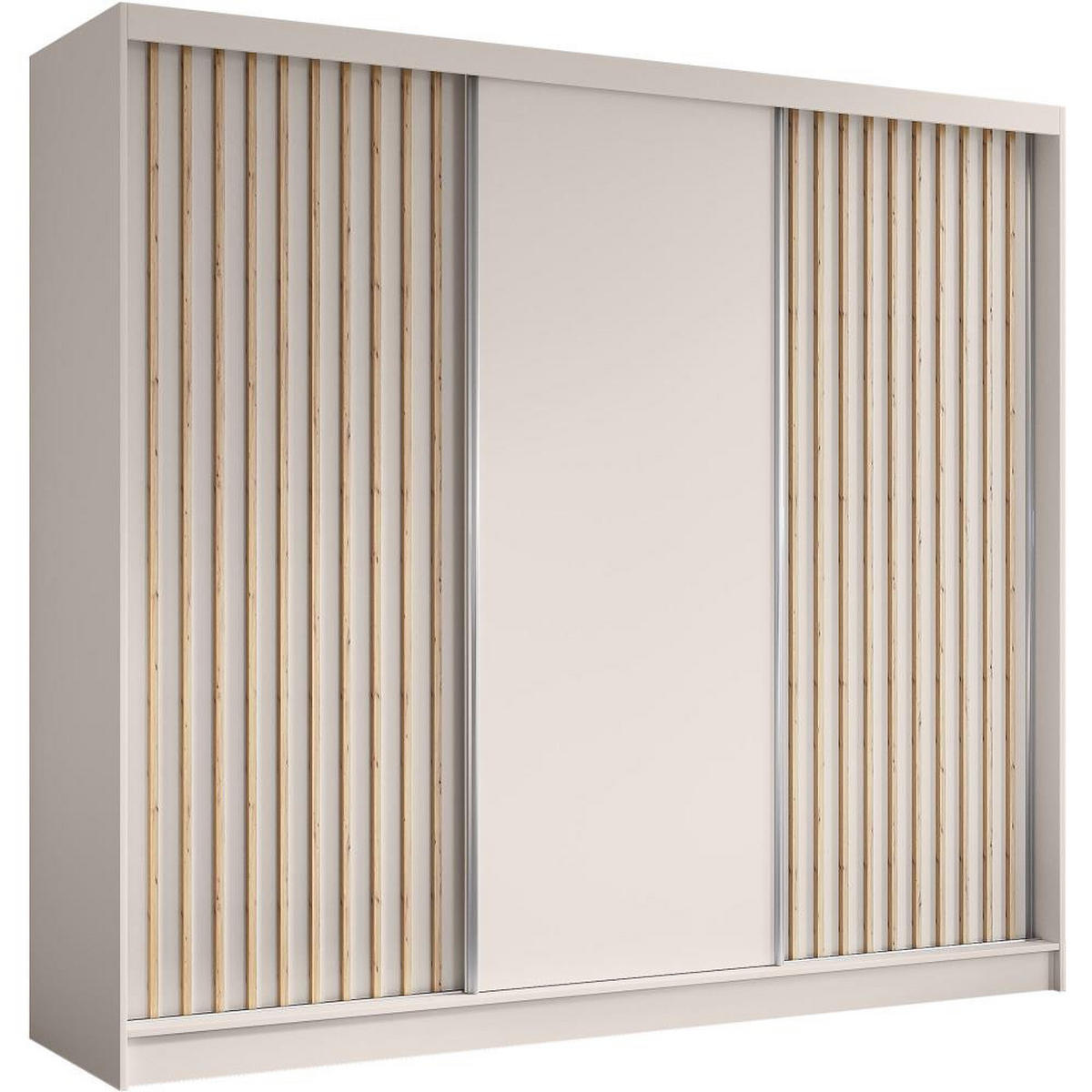 SCHWEBETÜRENSCHRANK Helios II 240/216/61 kaschmir mit Schubladen - Kaschmir, Holzwerkstoff (240/216/61cm) - Beautysofa