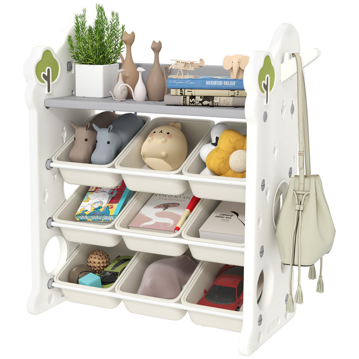 KINDERREGAL - Creme/Weiß, Kunststoff (42/94/77cm) - AIYAPLAY