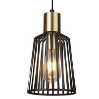 HÄNGELEUCHTE Gitteroptik Schwarz - Schwarz, Metall (16/16/156cm) - SearchLight