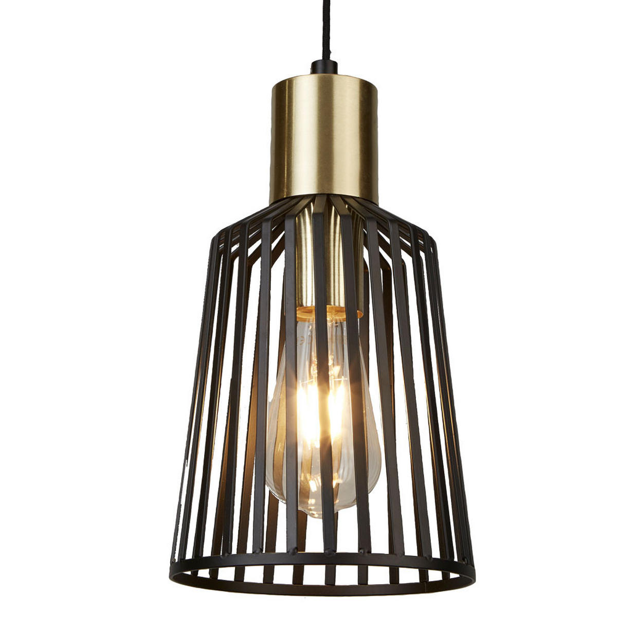 HÄNGELEUCHTE Gitteroptik Schwarz - Schwarz, Metall (16/16/156cm) - SearchLight