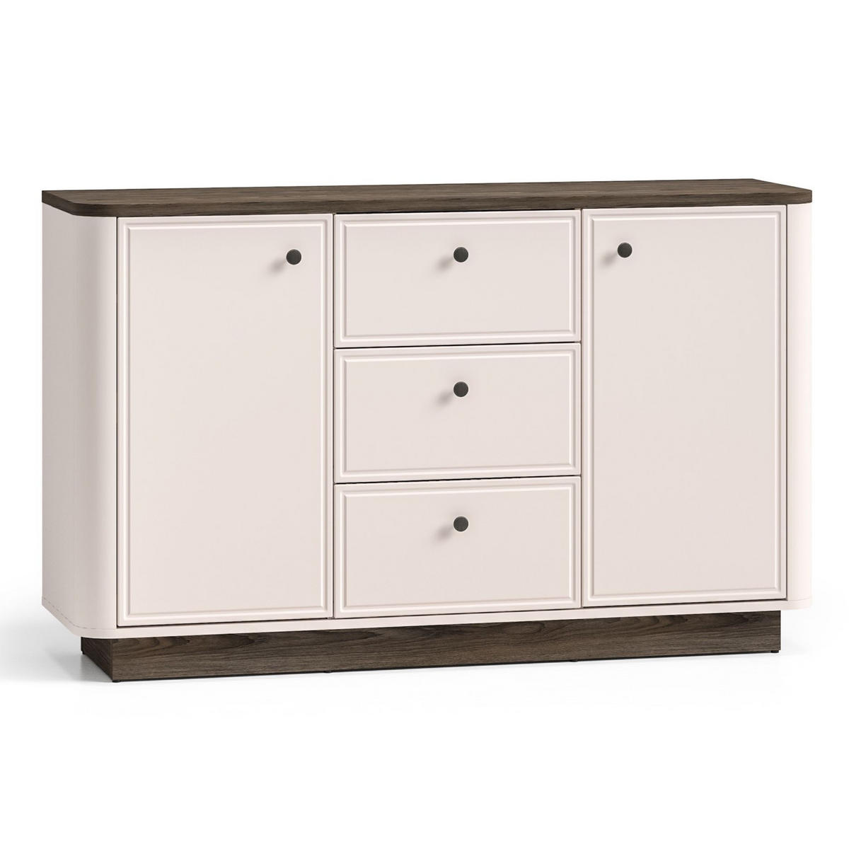SIDEBOARD Vilavio Kaschmir/Eicheoptik Dunkel 138 cm - Taupe/Dunkelbraun, Holzwerkstoff/Metall (138/85/40cm) - Selsey