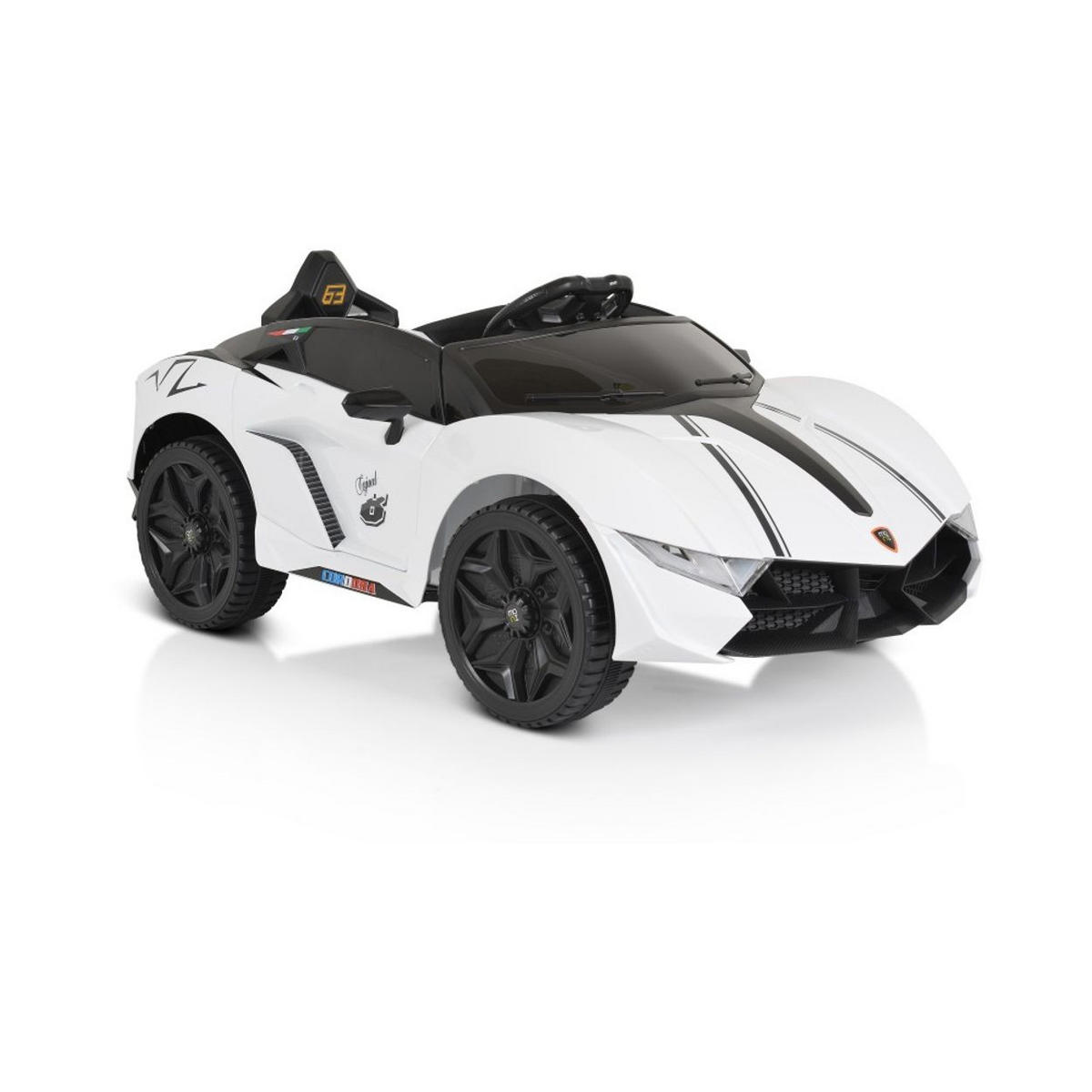 ELEKTROAUTO Cordoba MP3 weiß Anschluss, Fernbedienung, Gurt, Bluetooth - Weiß, Kunststoff (113/66/47cm) - Moni