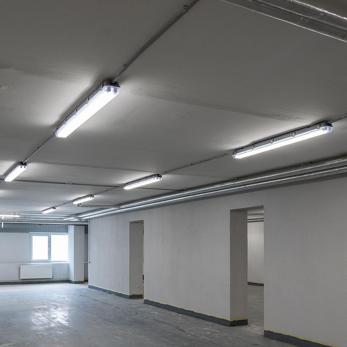 LED DECKENLEUCHTE Weiß Kunststoff 6er Set - Weiß, Kunststoff (120/6.5/5.8cm)