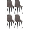 ESSZIMMERSTÜHLE 4er-Set MOVI Taupe Stoff Metall 88x44x51 cm - Taupe, Metall (44/88/51cm) - DELUKE