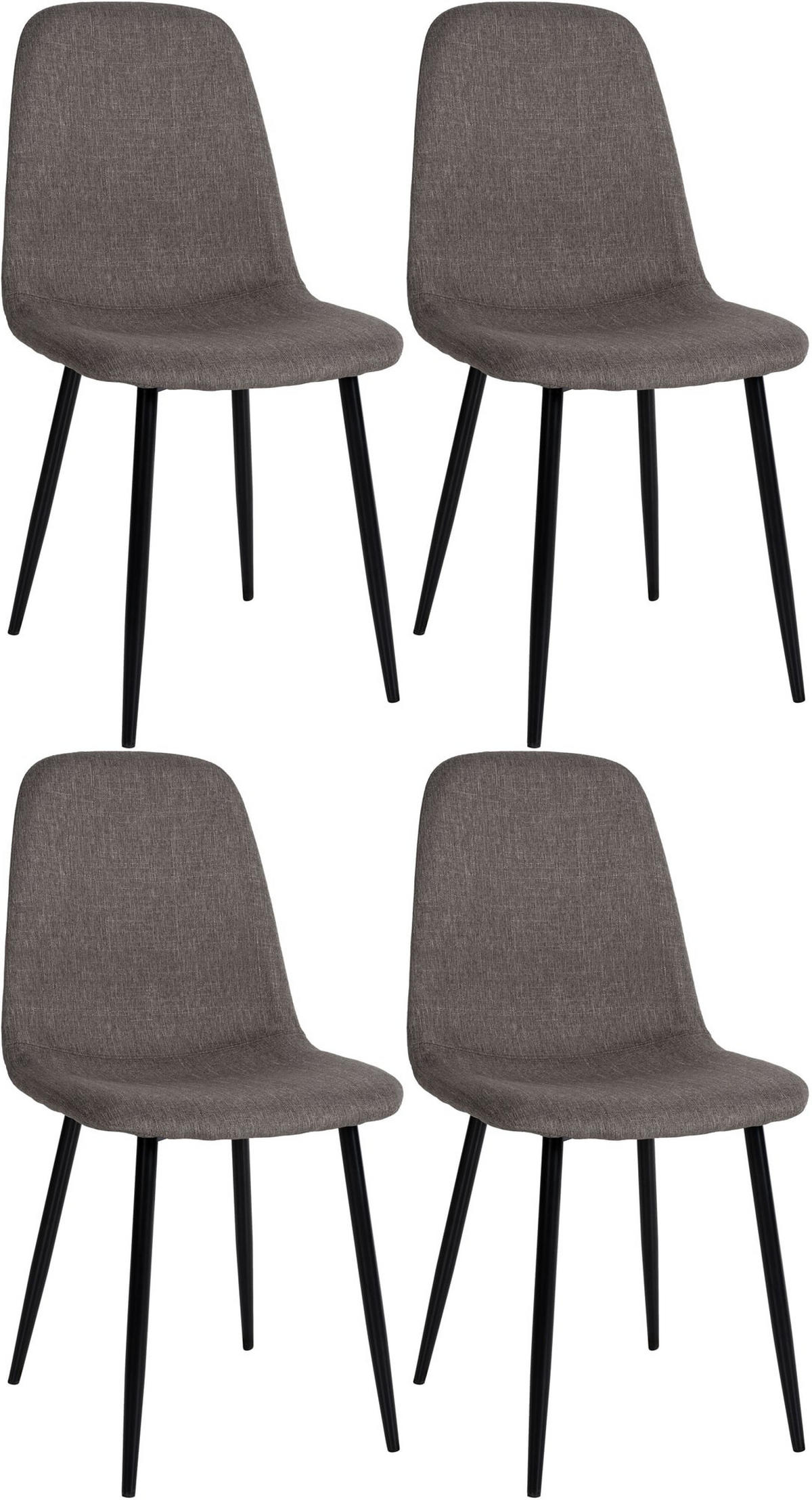ESSZIMMERSTÜHLE 4er-Set MOVI Taupe Stoff Metall 88x44x51 cm - Taupe, Metall (44/88/51cm) - DELUKE
