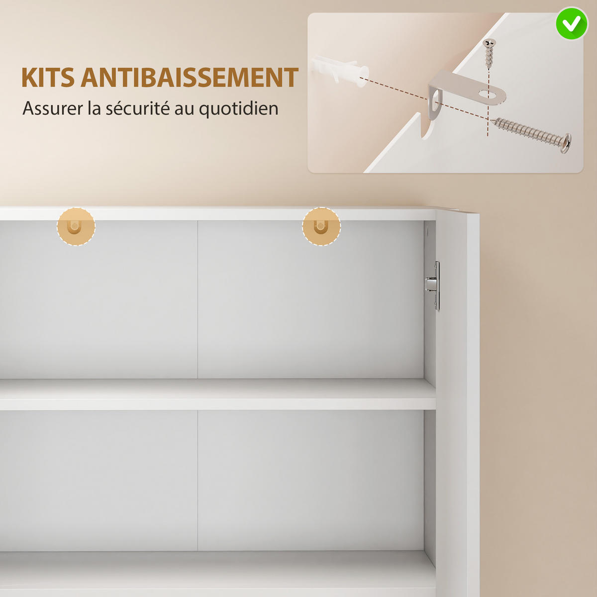 HIGHBOARD DE-11310 4 Soft-Close Türen Weiß Hochglanz - Weiß, Holzwerkstoff (34/180/68cm) - ComfortXL