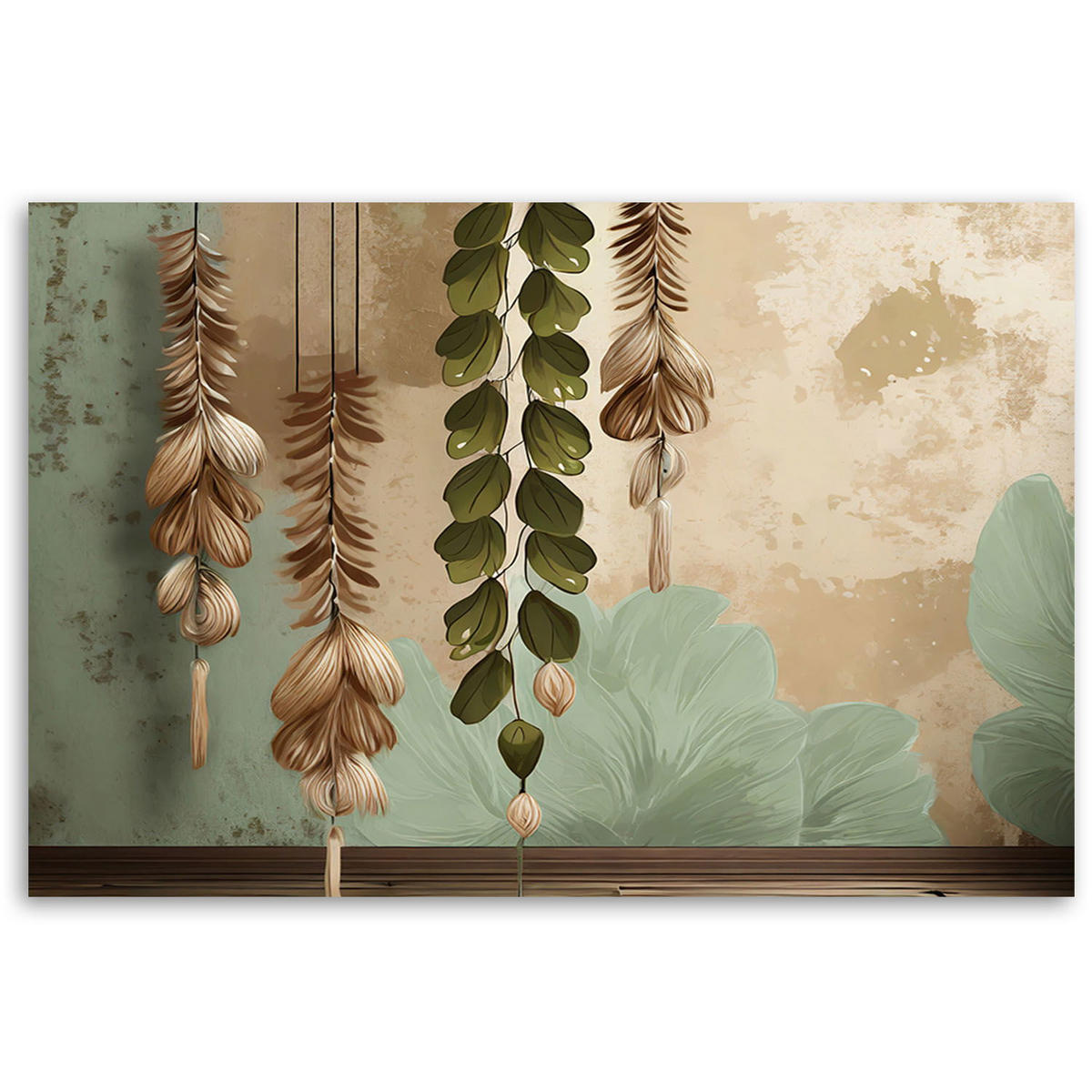 KUNSTDRUCK Grün 90/60 cm - Grün, Textil (90/60cm) - KUNSTLOFT