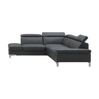ECKSOFA Talisman Echtleder Anthrazit - Anthrazit, Leder/Metall (224/271cm)