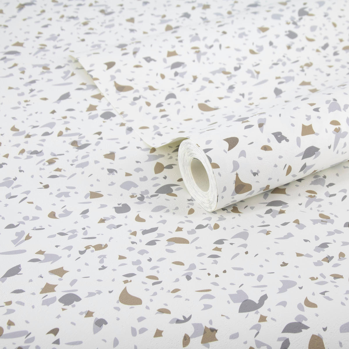 VLIESTAPETE Terrazzo 1005x52 - Weiß, Papier/Kunststoff (52/1cm) - Superfresco Easy