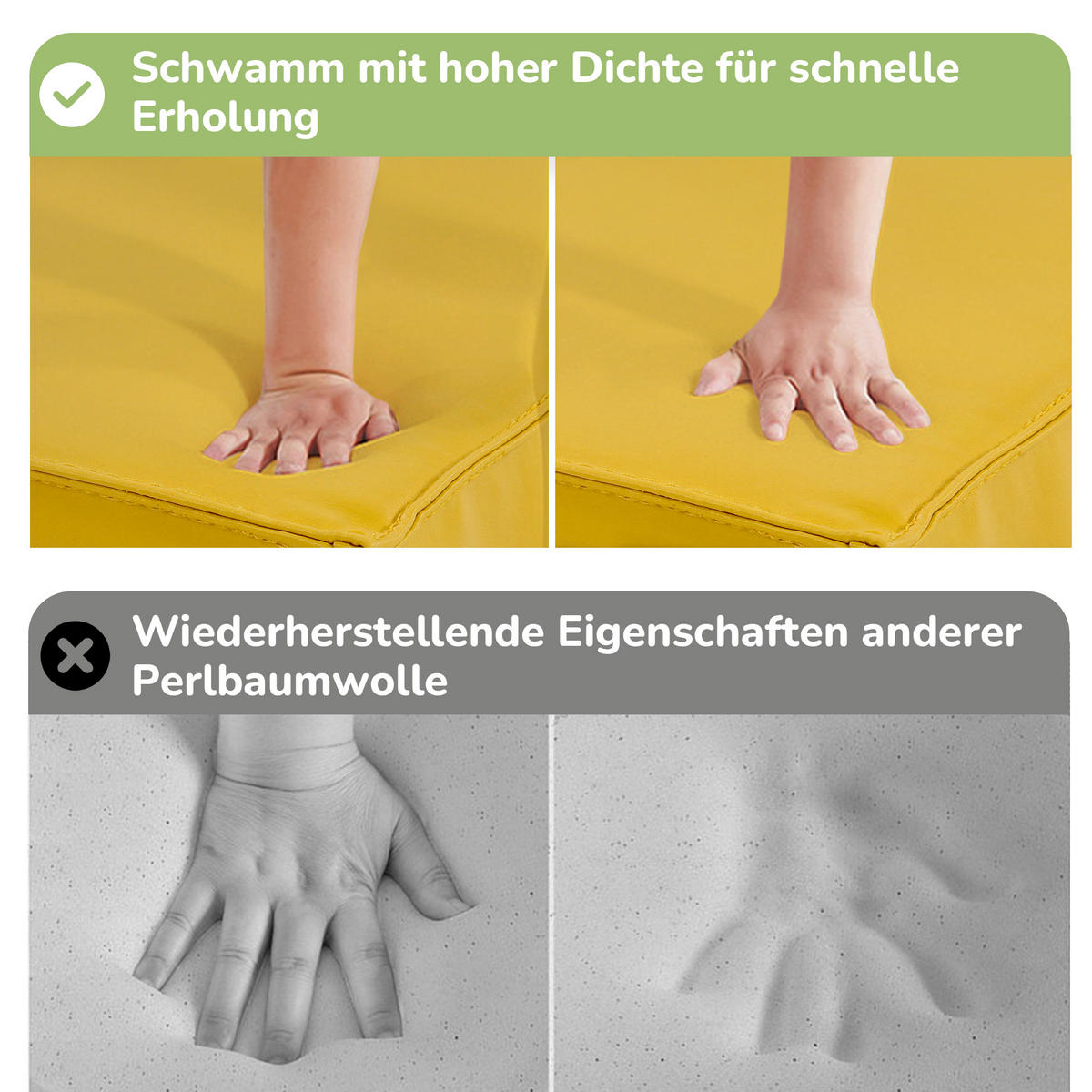 RIESENBAUSTEINE 6-tlg Kinder Klettern Rutschen Krabbeln bunt Soft - Gelb, Leder (60/40/160cm) - FLIEKS