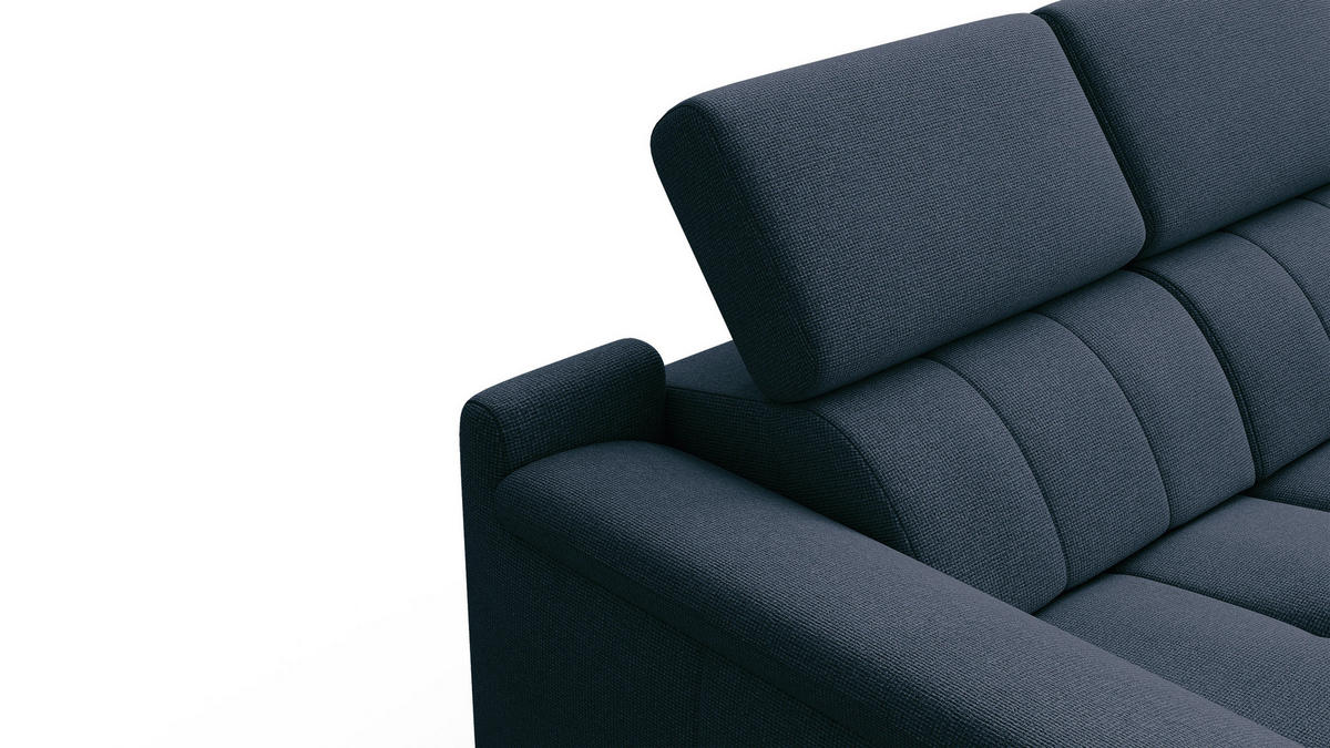 RELAXSOFA FIERO 2-Sitzer mit 2 Relaxfunktionen, dunkelblau - Schwarz/Dunkelblau, Holzwerkstoff/Textil (170/82/103cm) - Courtois Laville