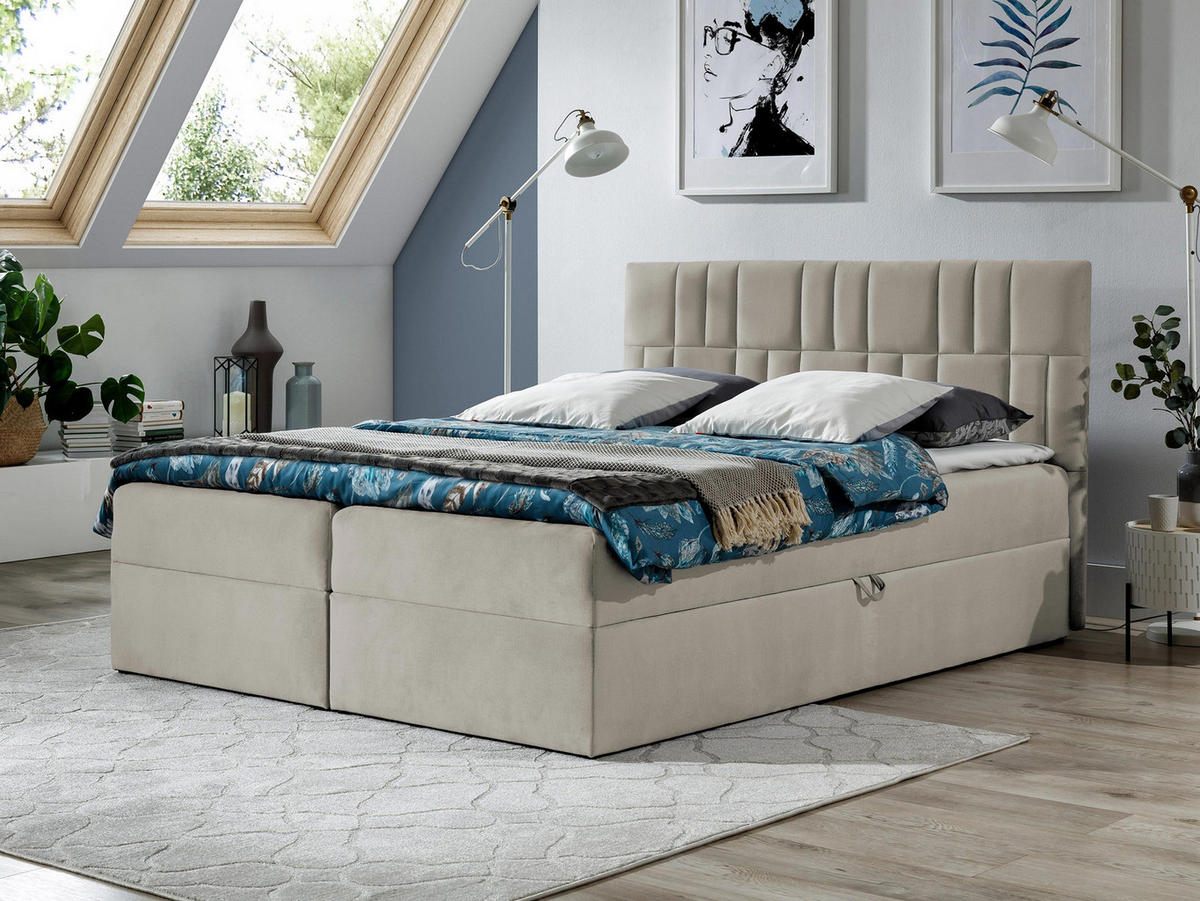 BOXBETT Top 3 - Beige, Holz (160/200cm) - MIRJAN24