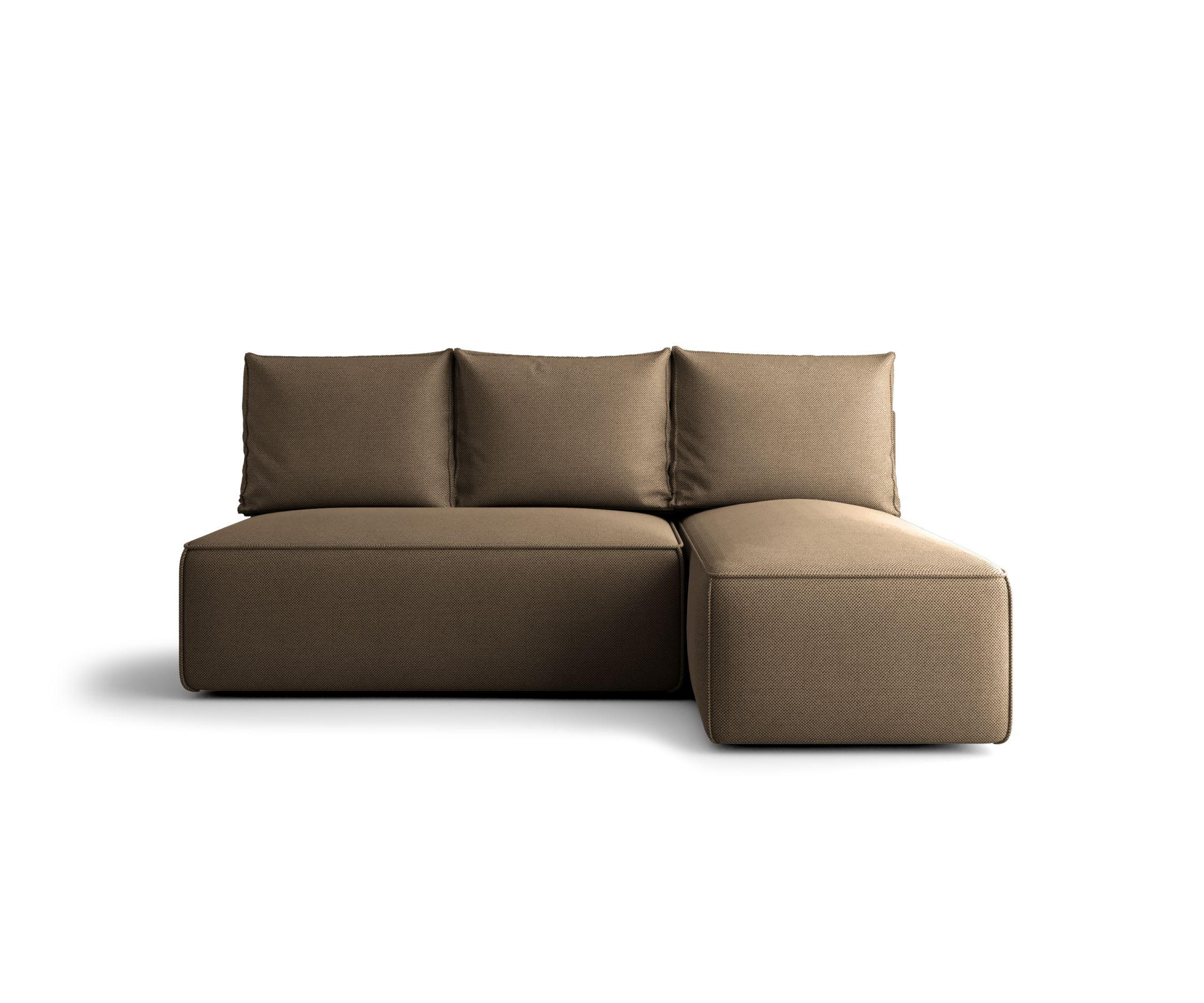 ECKSOFA mit Schlaffunktion SAVIO MINI Curio 20 Rechts - Braun, Textil (200/140cm) - Bedante