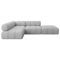 ECKSOFA modulares Sofa Favio-L1 - 285x190x70 cm Hellgrau Bouclé - Hellgrau, Holzwerkstoff/Textil (285/190cm) - ALTDECOR