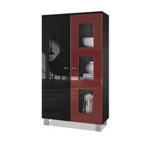 VITRINE Denjo Tür in Bordeaux Hochglanz - Bordeaux, Holzwerkstoff (71/129/35cm) - Vladon