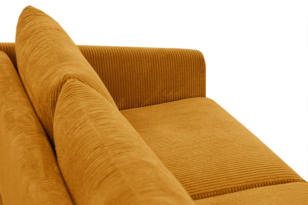 ECKSOFA VILT 4-Sitzer, honig - Schwarz/Honig, Holzwerkstoff/Textil (156/255cm) - Courtois Laville