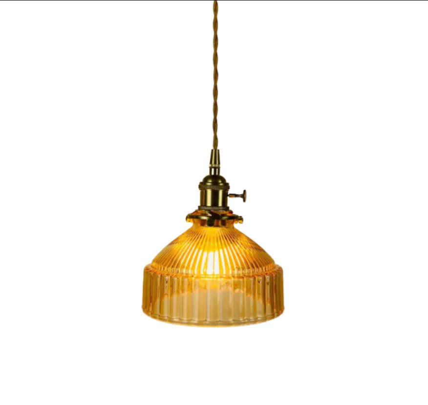 PENDELLEUCHTEN,MESSING und Glas, 220 V, 4 W, E27, 18 cm Durchmesser，Currygelb - Braun, Glas (18/18/20cm) - Weltevree