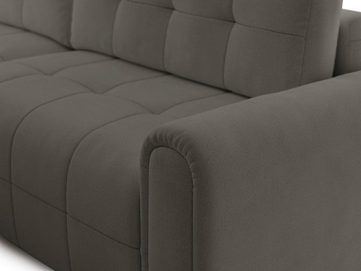 ECKSOFA Simolla Taupe links - Graubraun/Schwarz, Kunststoff/Textil (268/180cm) - Selsey