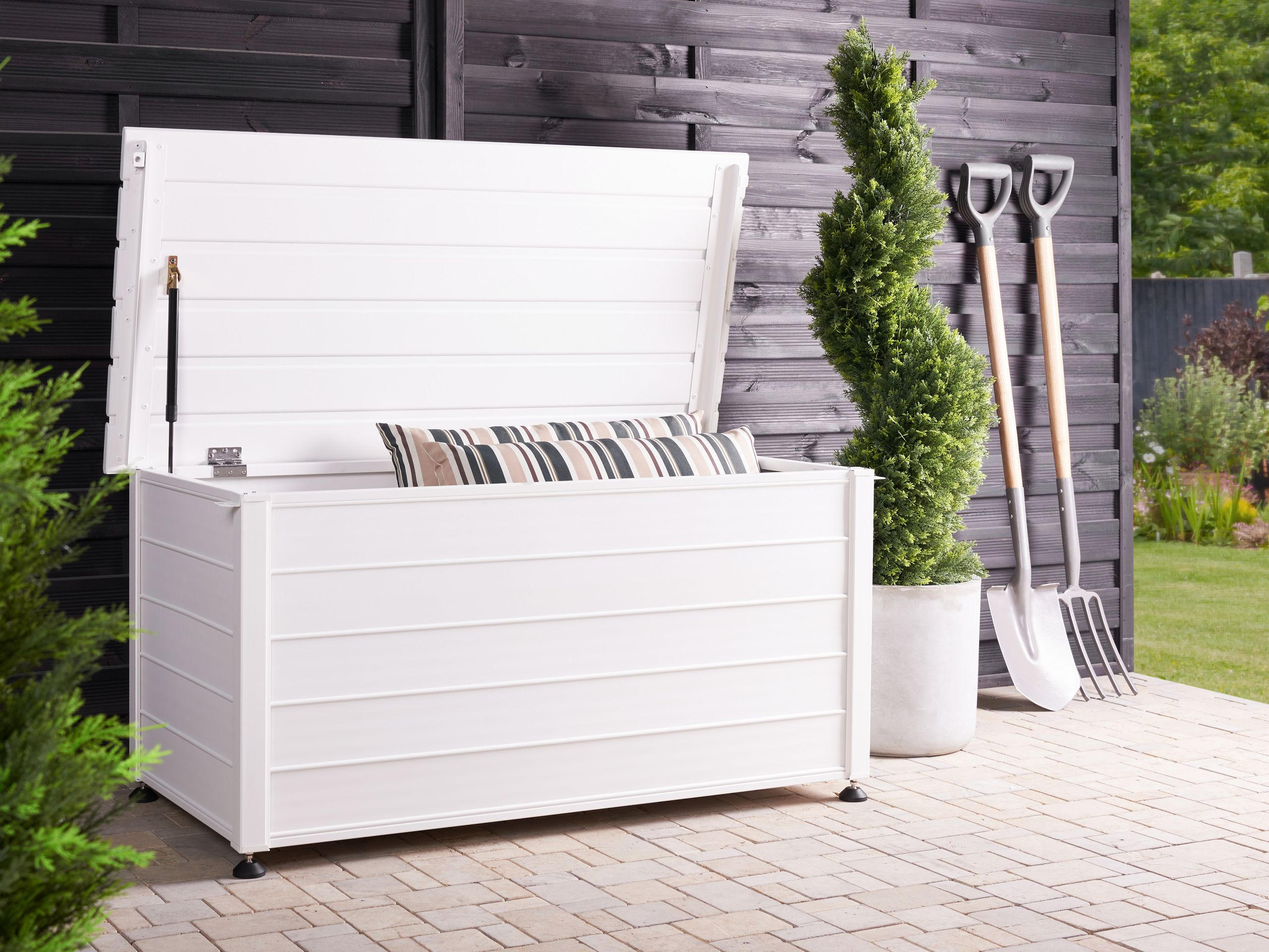 AUFBEWAHRUNGSBOX Weiß Campalto - Weiß, Metall (123/60/60cm) - Beliani