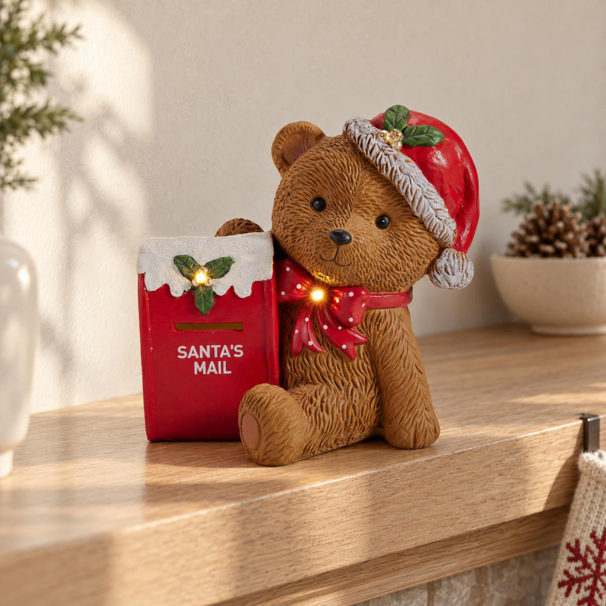 BÄR mit Briefkasten 31/22,5/31 cm - Braun, Stein (22.5/31/31cm) - Home Styling Collection