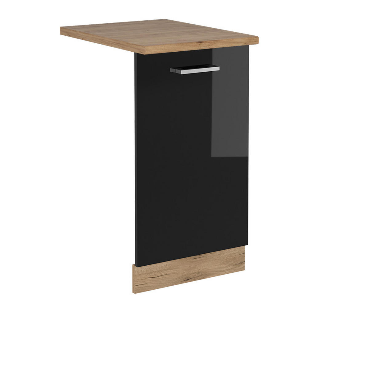 ČELNÍ PANEL MYČKY R-Line Černý vysoký lesk - medově dubová/vysoce lesklá černá, kompozitní dřevo (45/81.8/1.6cm) - Vicco