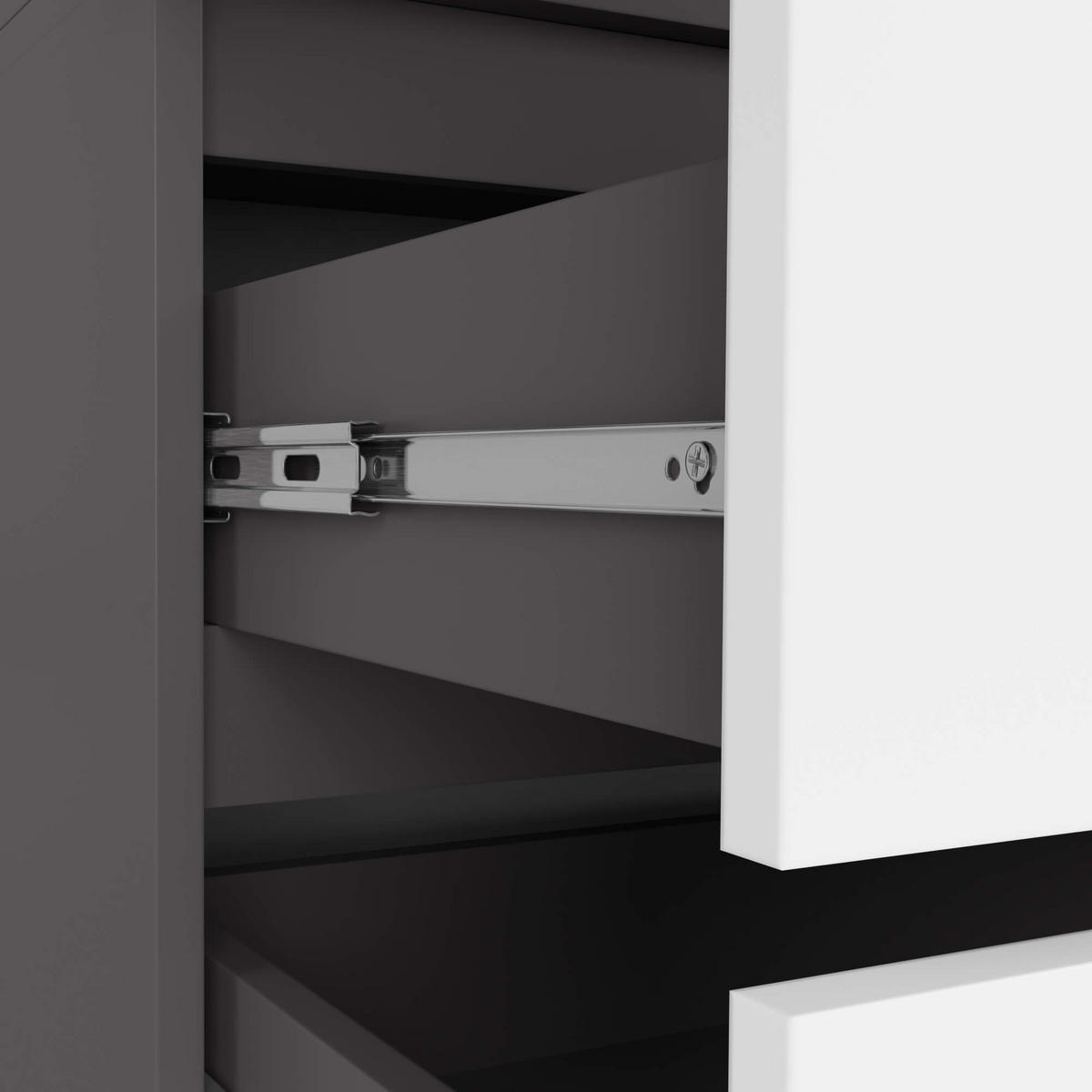 KLEIDERSCHRANK Grau, Weiß 180x90x51 cm - Weiß/Grau, Holzwerkstoff (90/180/51cm) - Akord