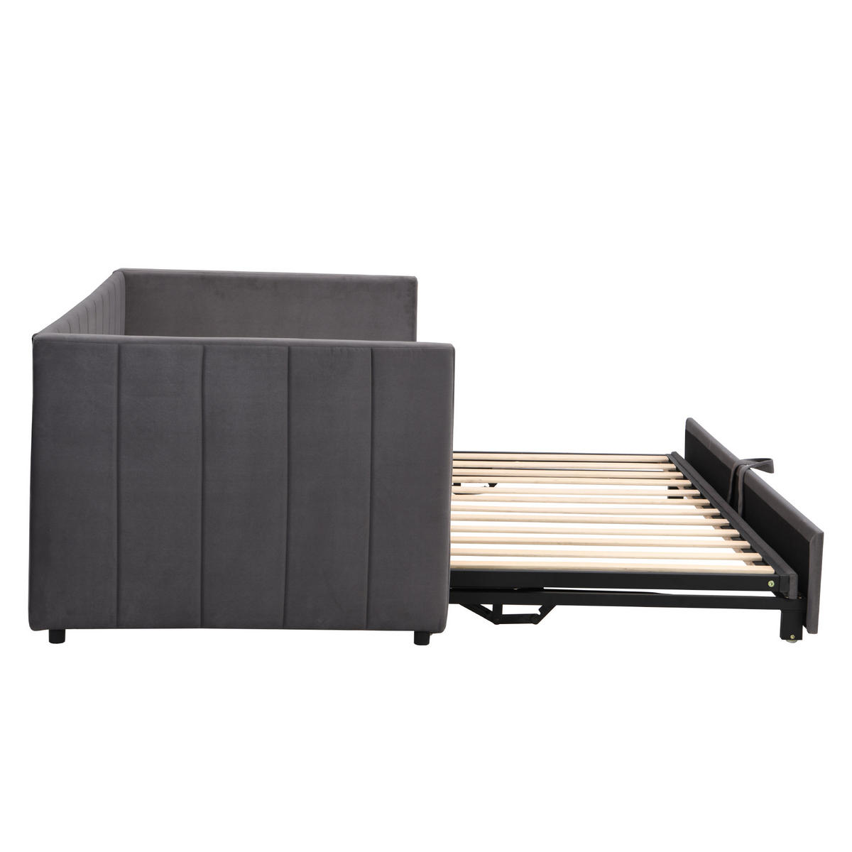 AUSZIEHBETT 90/180/200 cm DE-01586, in Grau - Grau, Holzwerkstoff (90/200cm) - ComfortXL