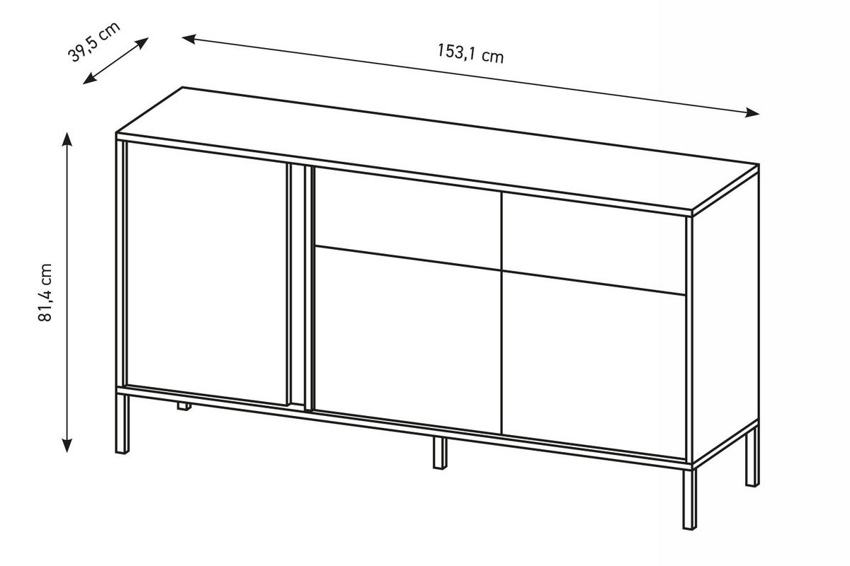 KOMMODE Dast beige 153 / 39,5 / 81cm - Beige/Akaziefarben, Holz/Holzwerkstoff (153/81/39.5cm) - Feldmann-Wohnen