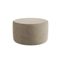 POUF Samt Stoff Beige - Beige/Schwarz, Kunststoff/Textil (81/46/81cm) - Makamii