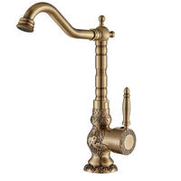 WASCHTISCHARMATUR Antik Messing 360° drehbar - Bronzefarben, Metall (7/35/15cm)