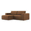 ECKSOFA Links Strukturstoff Stoff Orange - Beige/Terra cotta, Kunststoff/Textil (167/224cm) - Makamii