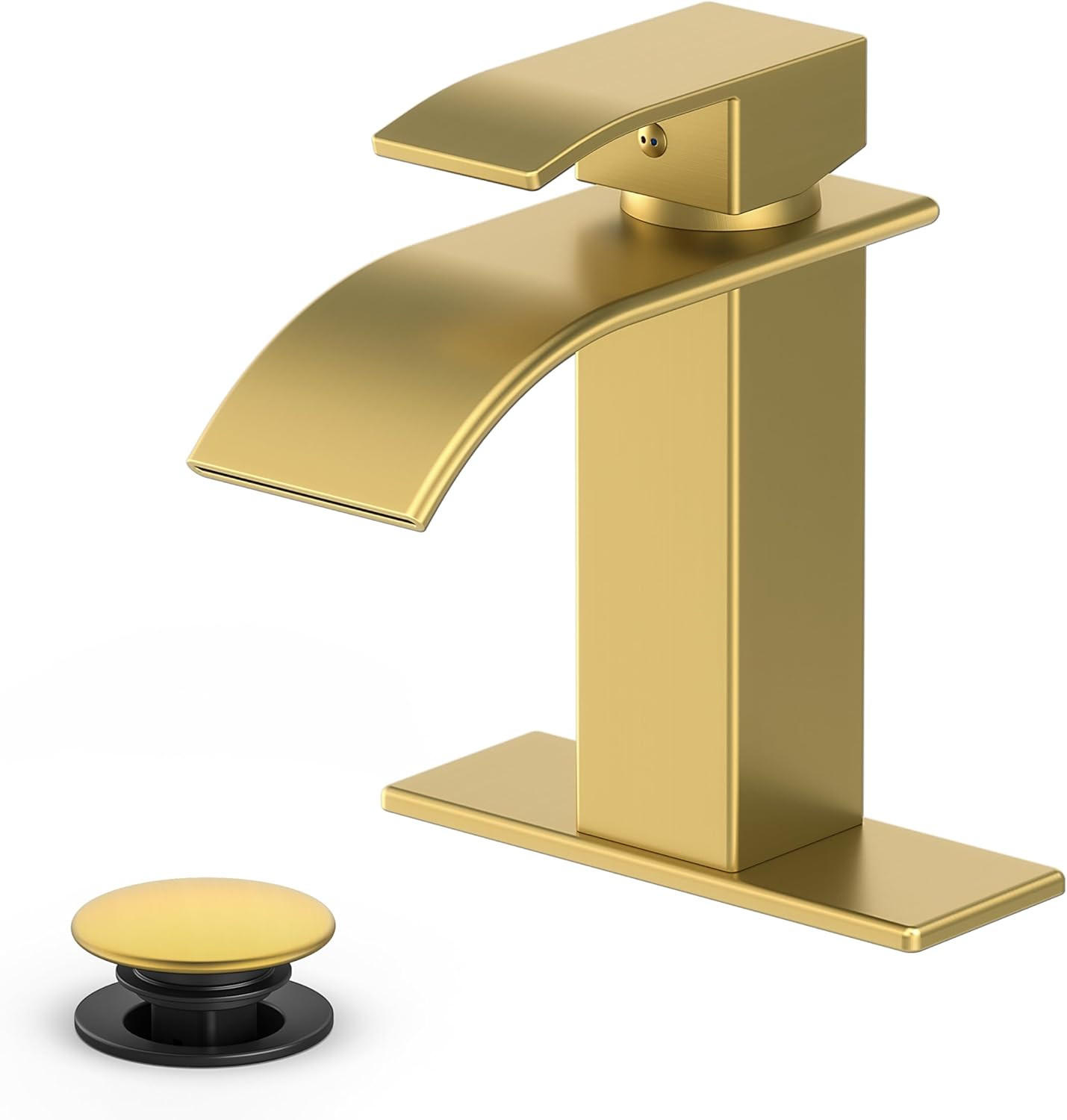 WASCHTISCHARMATUR – Gold – Edelstahl - Platinfarben, Metall (27/6/23cm)