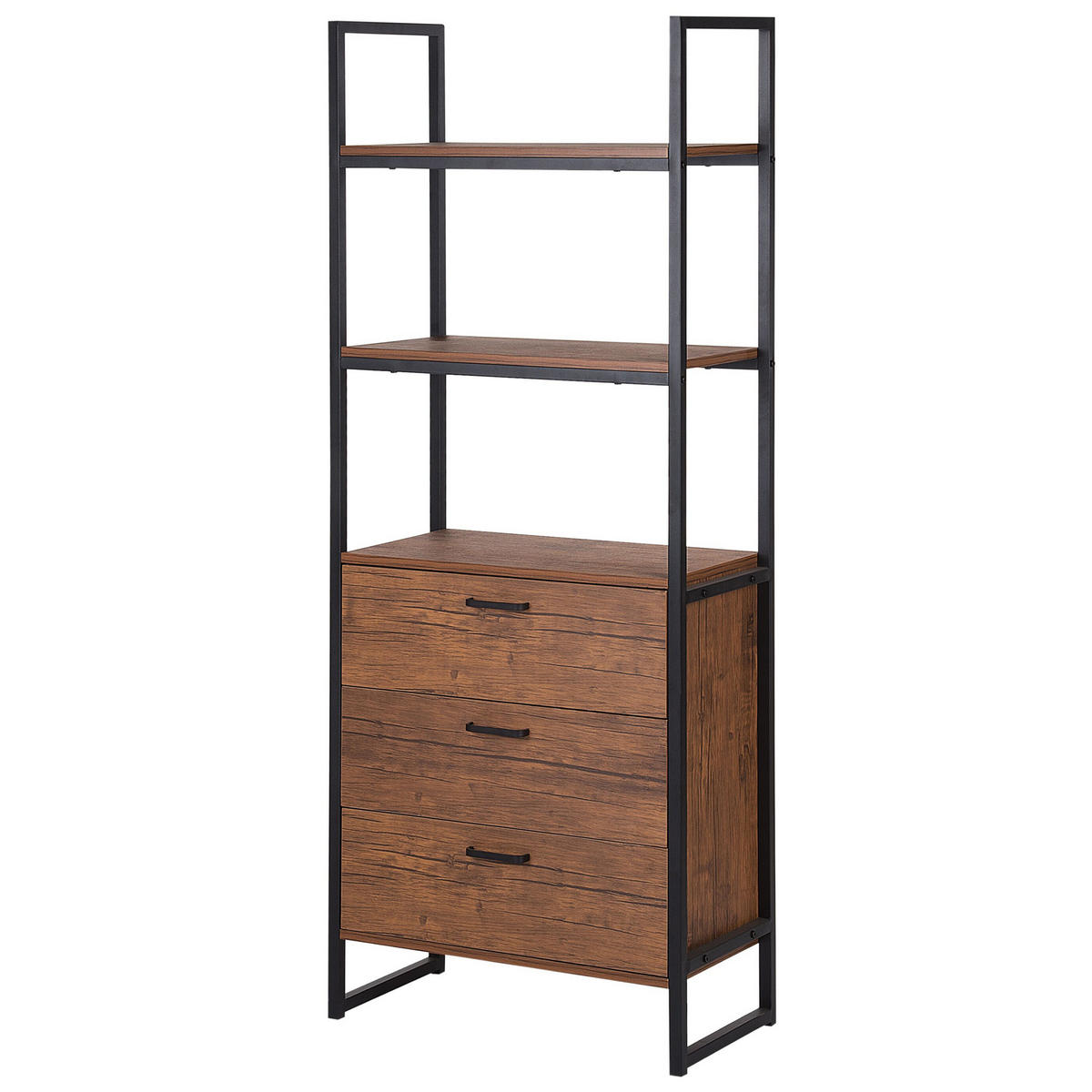 REGAL 3 Fächer Tifton - Dunkelbraun, Holzwerkstoff (61/158/32cm) - Beliani