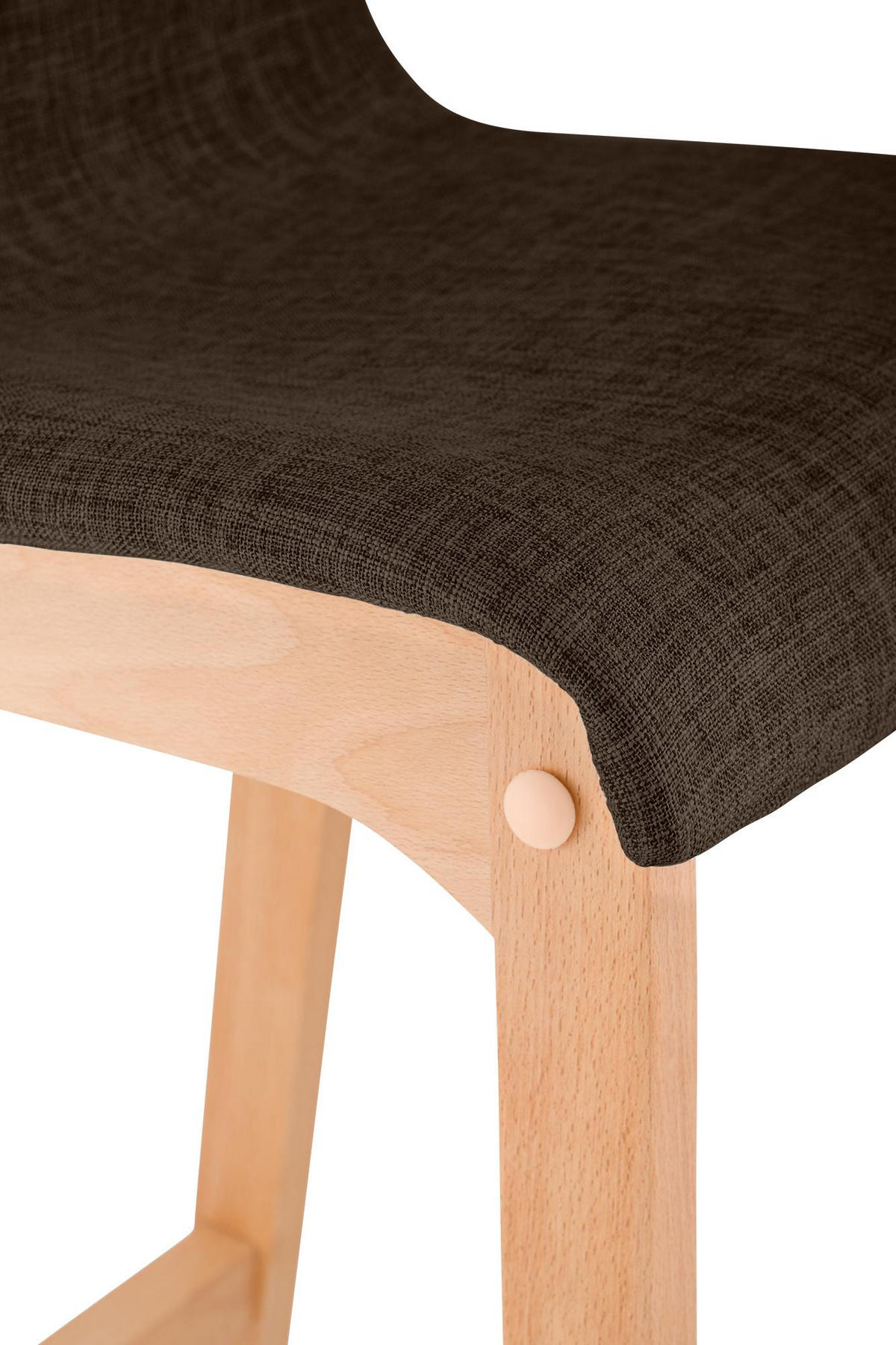 BARHOCKER 2er Set Stoff braun - Eukalyptusholzfarben/Braun, Holz/Textil (41/102/46cm) - CLP