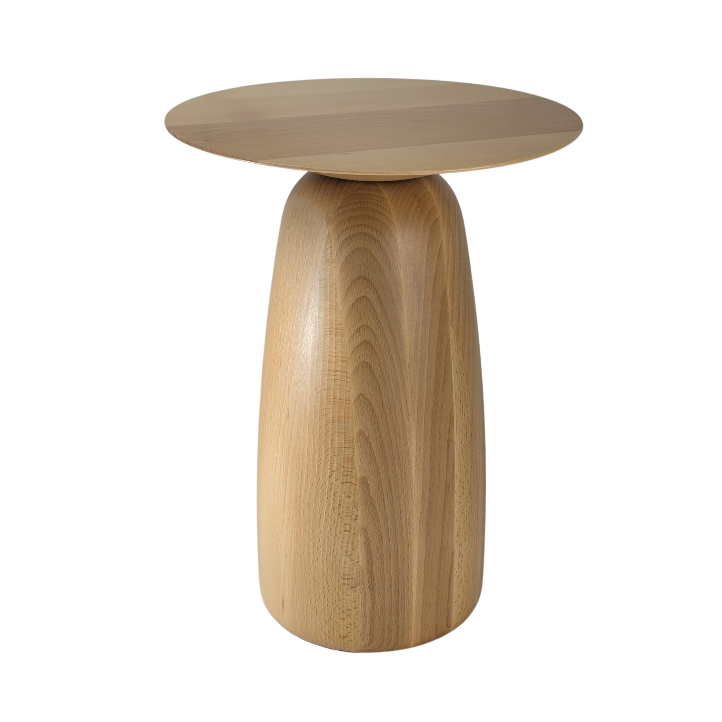 BEISTELLTISCH Baobab44, Ovaler Tischplatte, Buche - lackiert, Naturfarben - Buchefarben, Holz (32.5/32.5/44cm) - Kayani