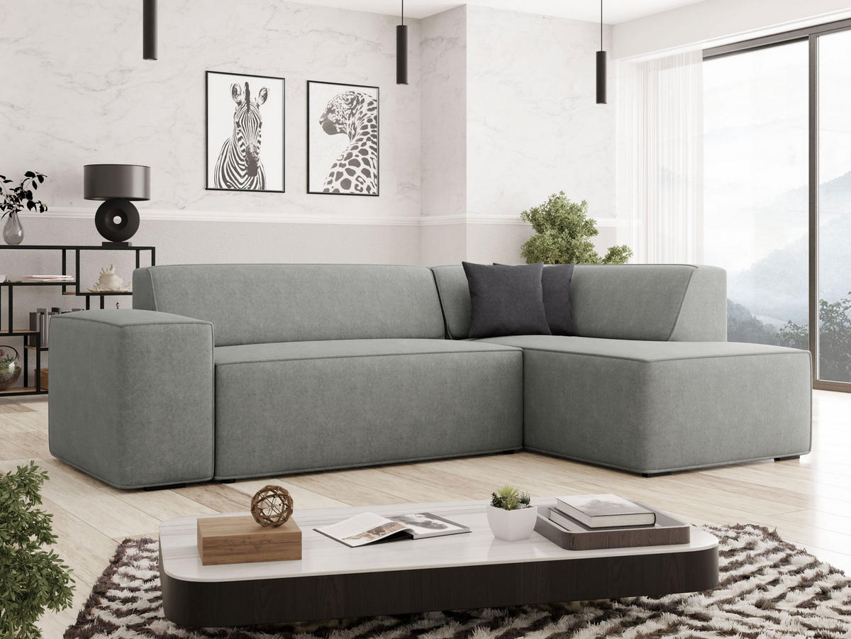 ECKSOFA Lordin, Seite: Rechts - Hellgrau, Holz/Textil (267/205cm) - MIRJAN24
