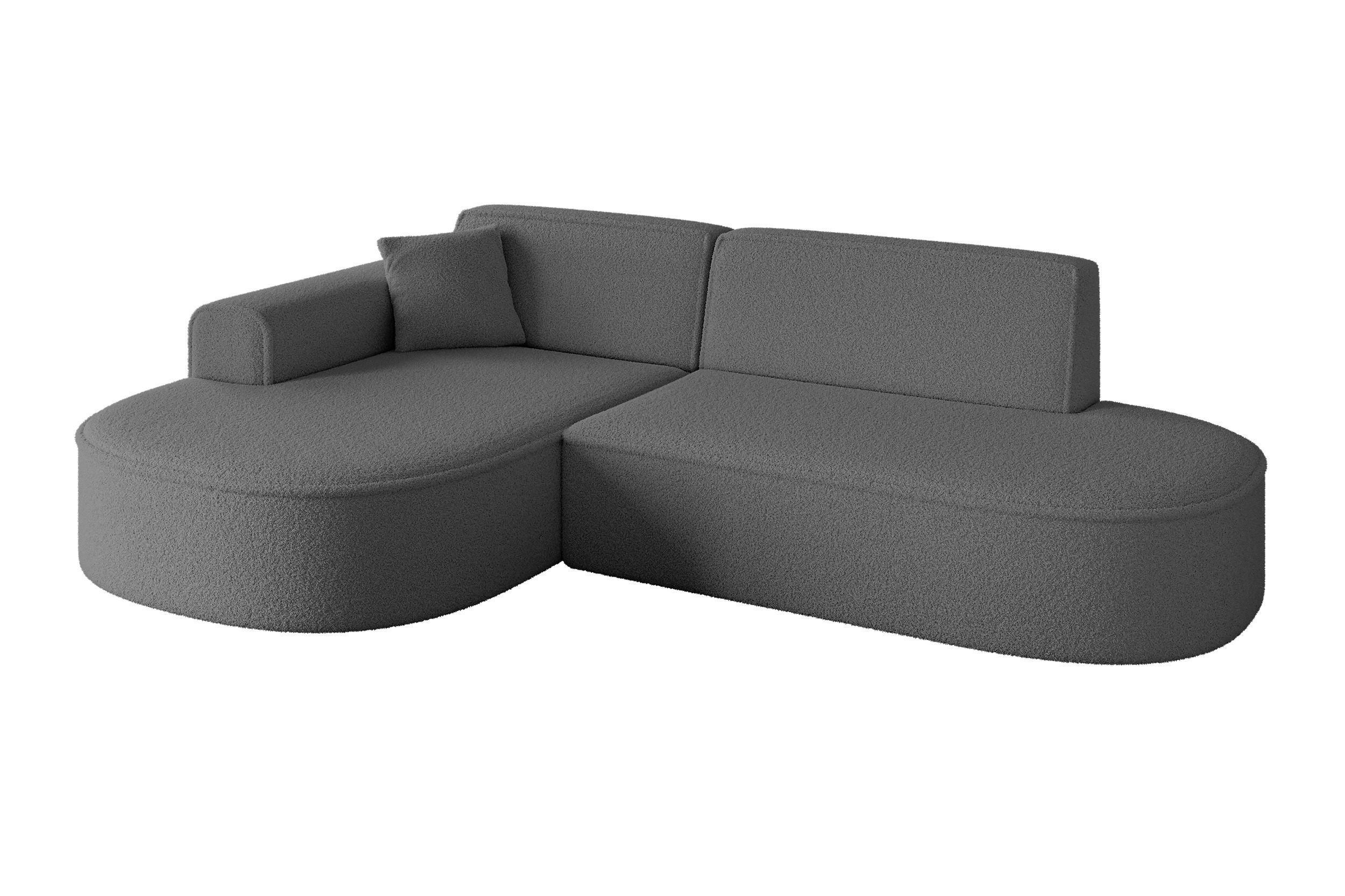 ALTDECOR ROHOVÁ SEDACÍ SOUPRAVA s otomanem vlevo MARI-L1 – 243 x 171 x 79 cm, šedá, buklé