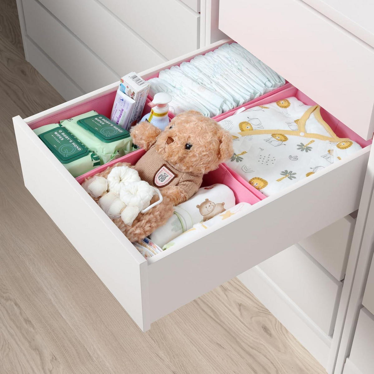 SCHUBLADEN Organizer 4er Set Rosa für PAX Kleiderschrank 50x58 cm - Rosa, Textil (28/12/28cm)